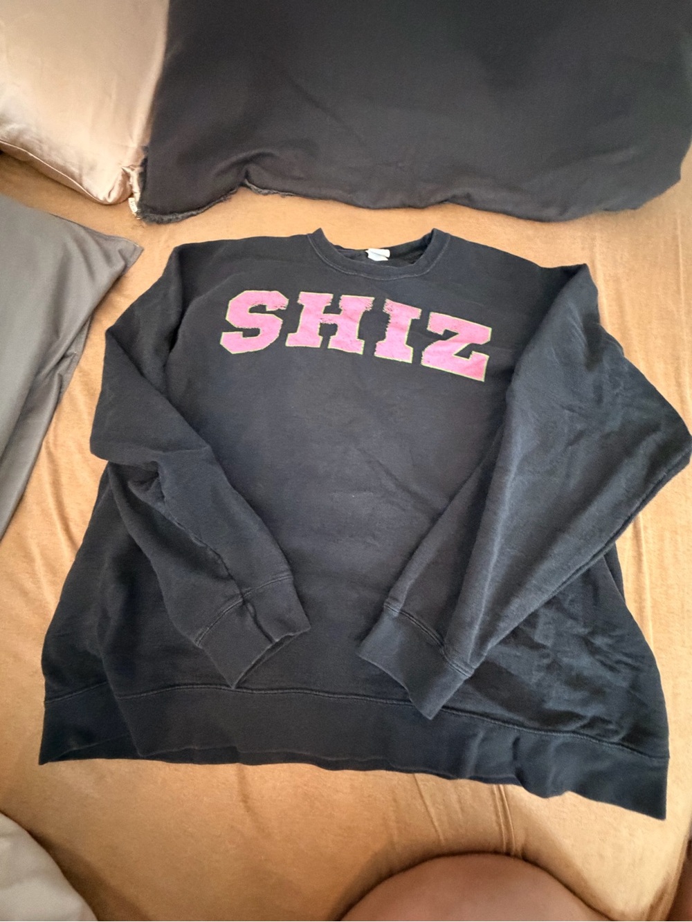 Black Crewneck Sweatshirt with Pink 'SHIZ' from Wicked